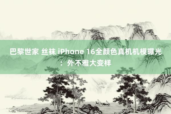 巴黎世家 丝袜 iPhone 16全颜色真机机模曝光：外不雅大变样